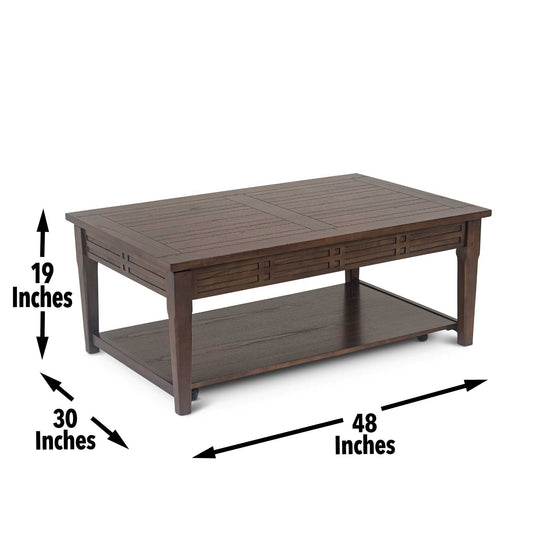 Crestline - Lift Top Cocktail - Brown - Hornell Furniture Outlet