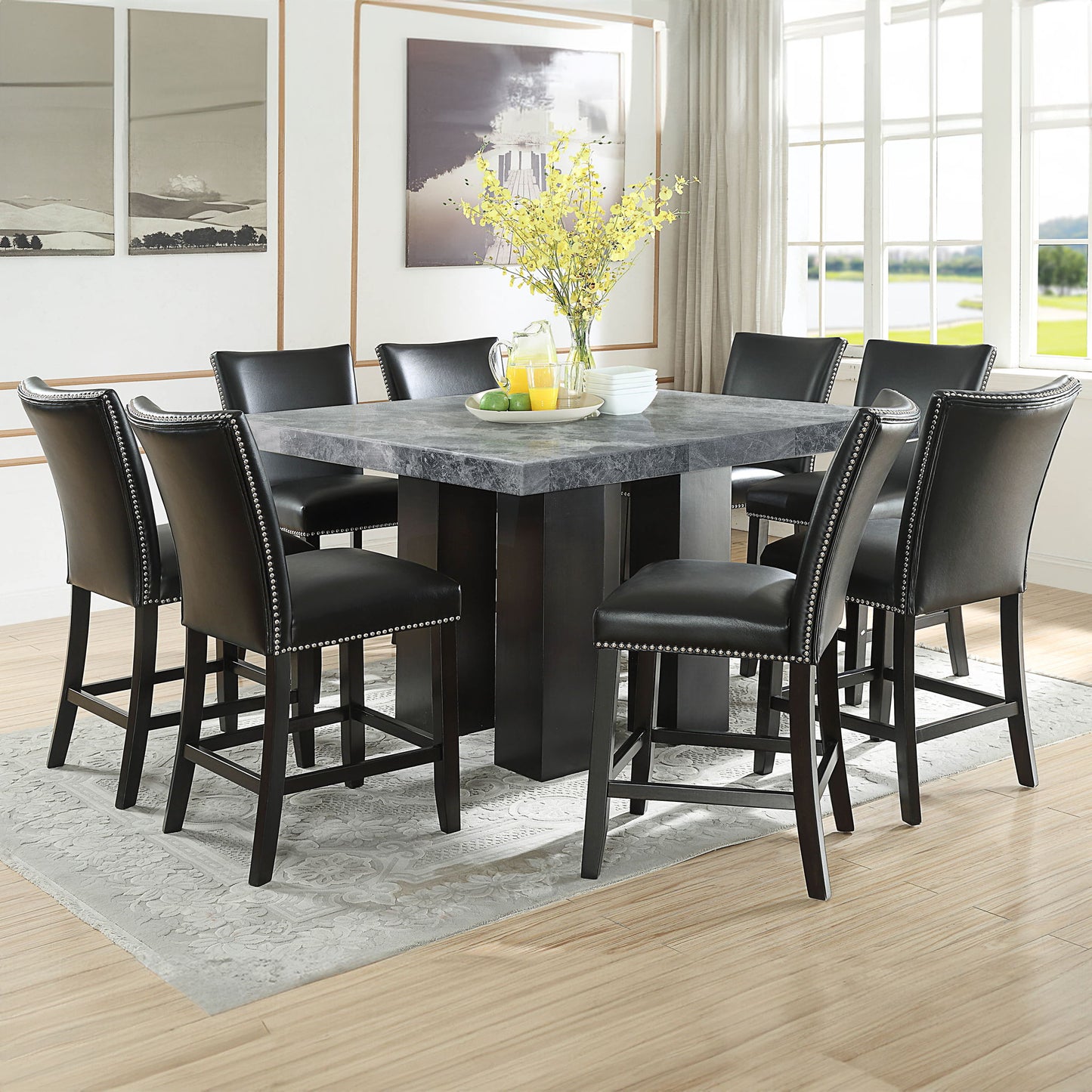 Camila - Square Counter Dining Set - Gray Top - Hornell Furniture Outlet