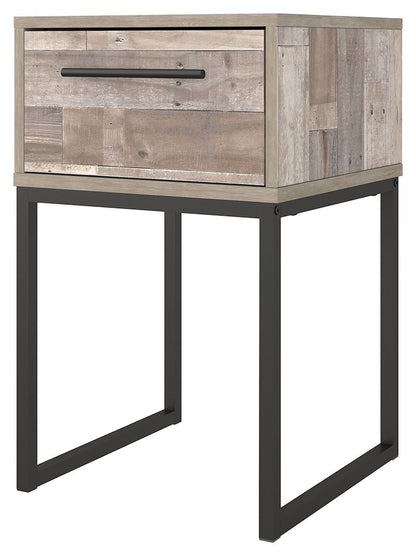 Neilsville - Whitewash - One Drawer Night Stand - Vinyl - Wrapped - Hornell Furniture Outlet