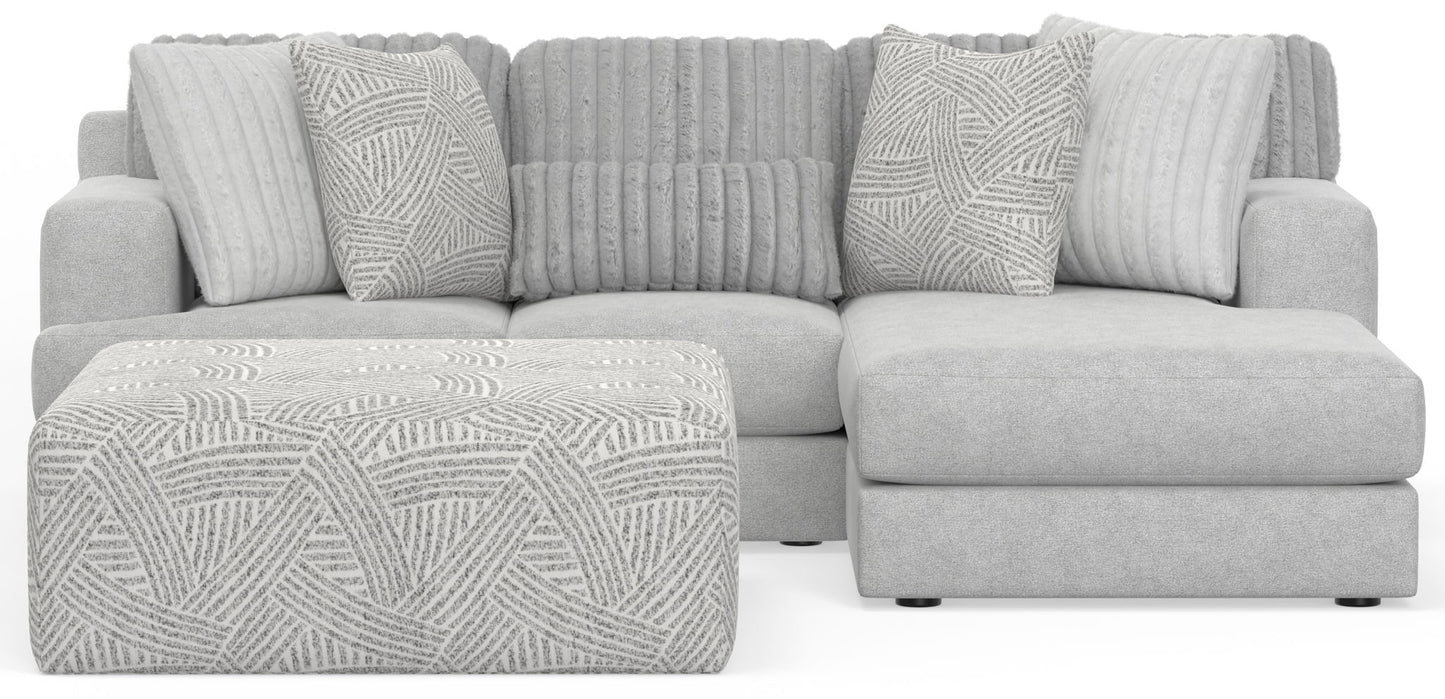 Logan - Upholstered Sectional With Comfort Coil Seating - 46" Cocktail Ottoman And Accent Pillows Included - Hornell Furniture Outlet