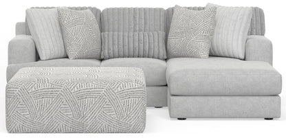 Logan - Upholstered Sectional With Comfort Coil Seating - 46" Cocktail Ottoman And Accent Pillows Included - Hornell Furniture Outlet