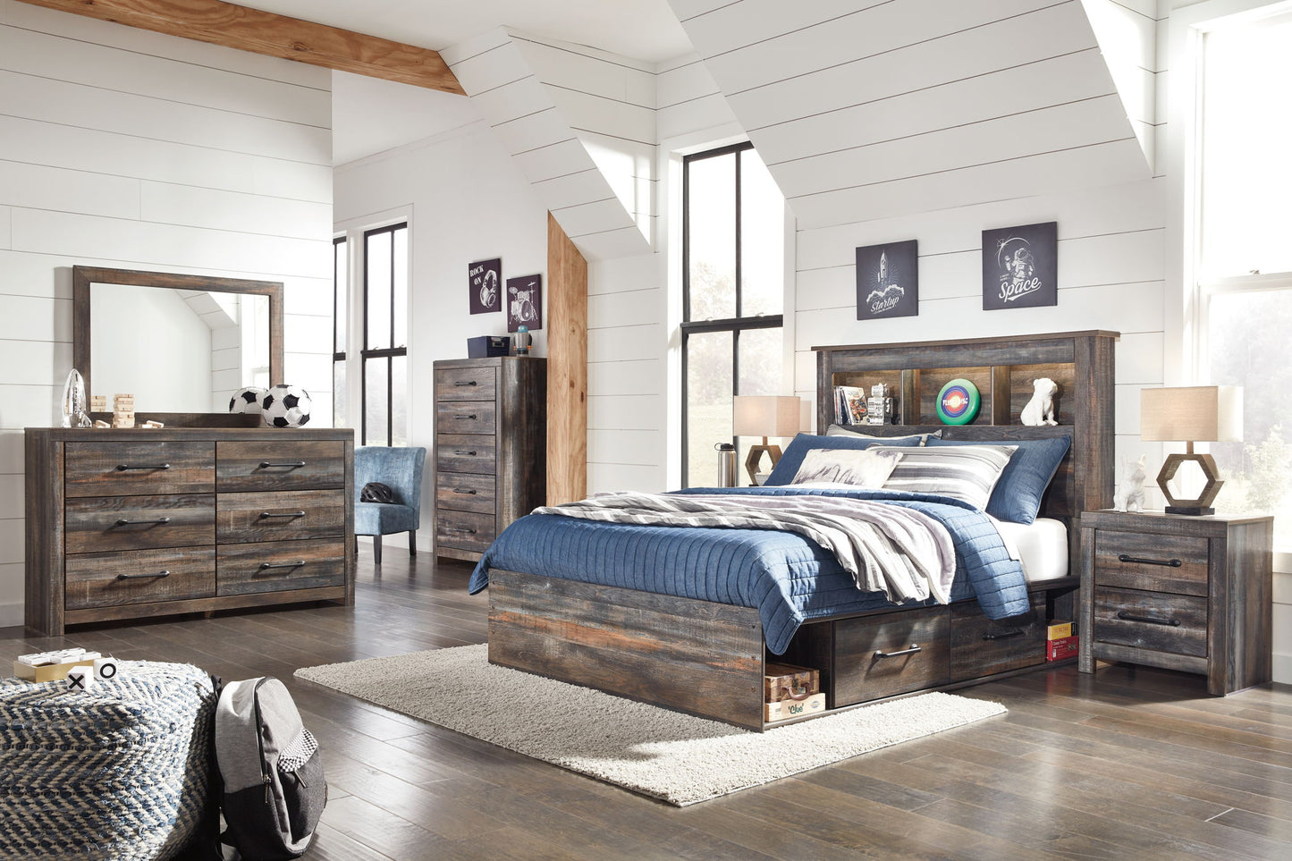 Drystan - Bookcase Bed With Storage Set - Hornell Furniture Outlet