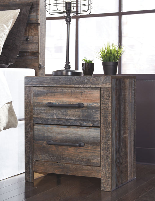 Drystan - Brown / Beige - Two Drawer Night Stand - Hornell Furniture Outlet