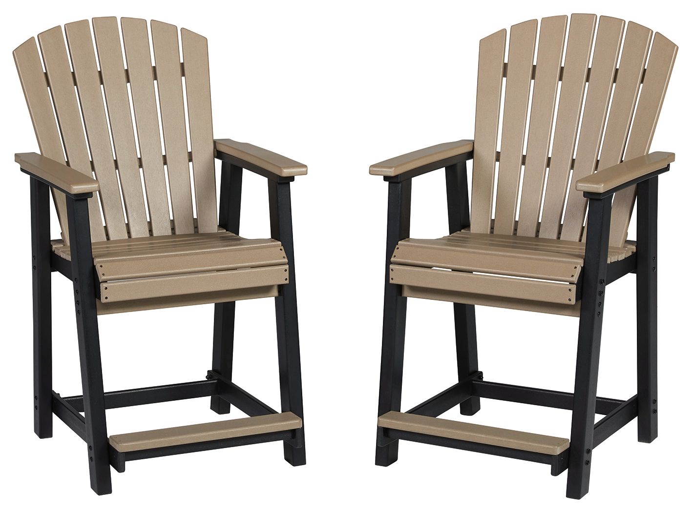 Fairen Trail - Black / Driftwood - Barstool (Set of 2) - Hornell Furniture Outlet