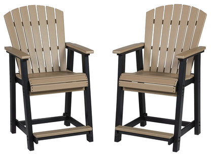 Fairen Trail - Black / Driftwood - Barstool (Set of 2) - Hornell Furniture Outlet