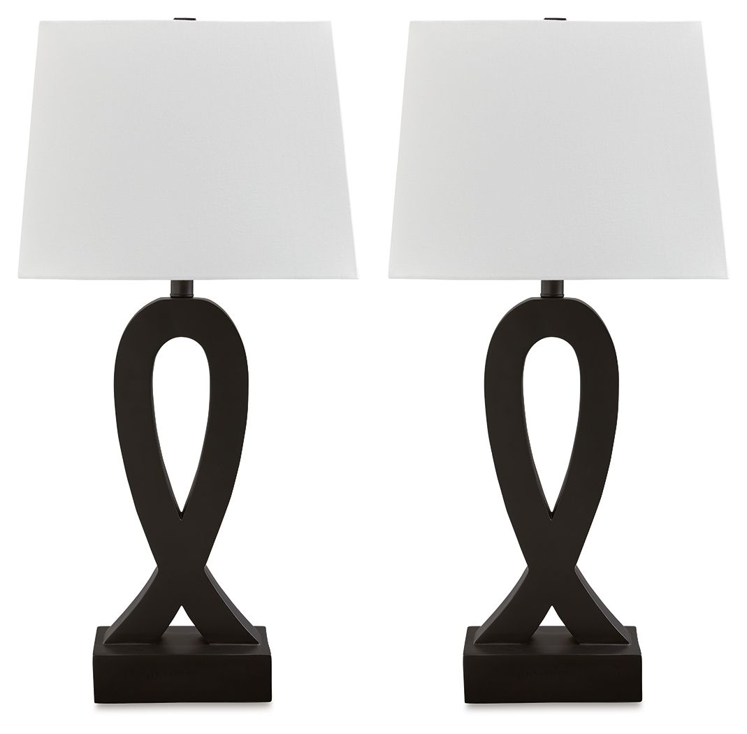 Markellton - Black - Poly Table Lamp (Set of 2) - Hornell Furniture Outlet