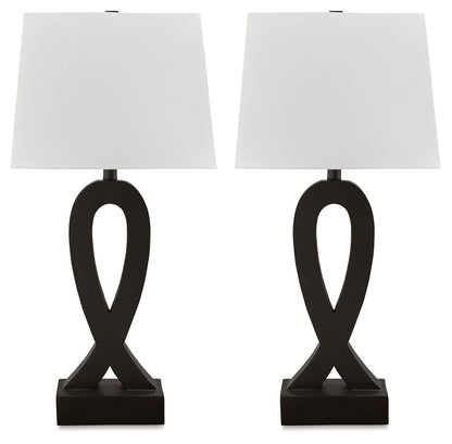 Markellton - Black - Poly Table Lamp (Set of 2) - Hornell Furniture Outlet