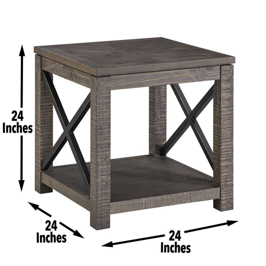 Dexter - Square End Table - Brown - Hornell Furniture Outlet