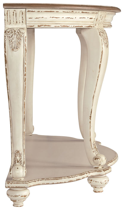 Realyn - White / Brown - Sofa Table - Hornell Furniture Outlet