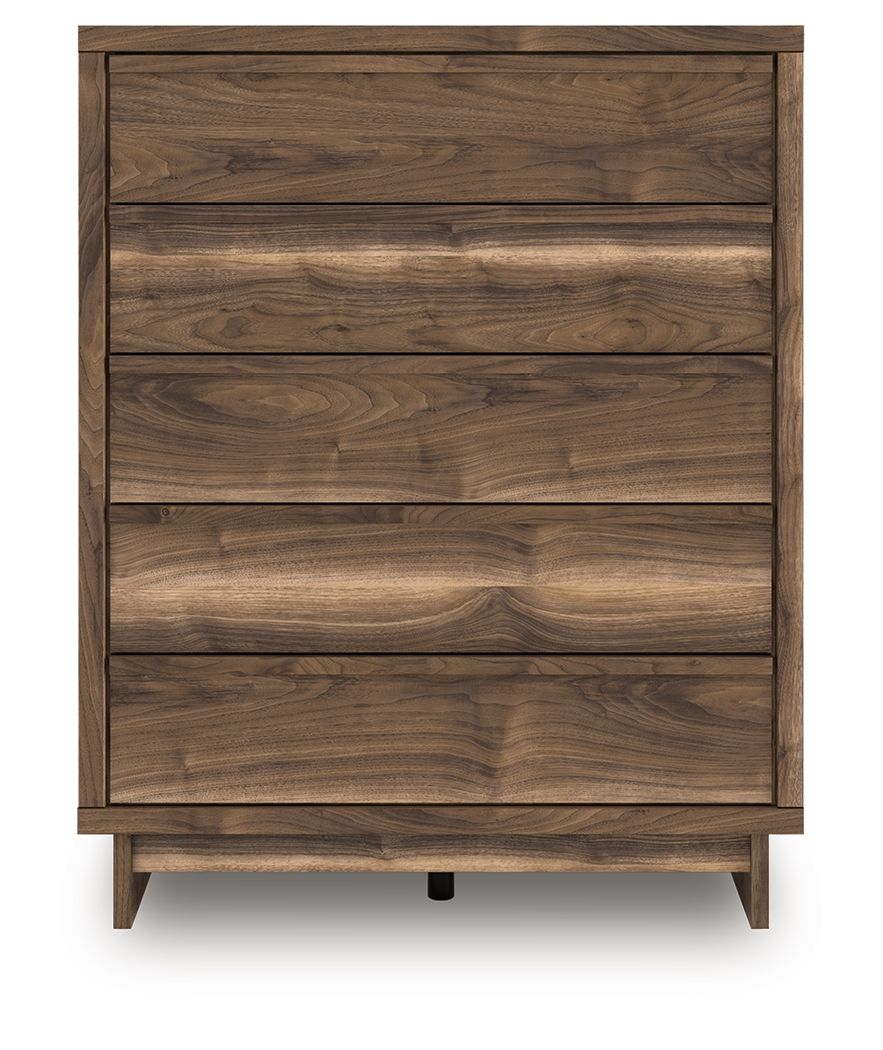 Chirason - Brown - Five Drawer Wide Chest - Hornell Furniture Outlet