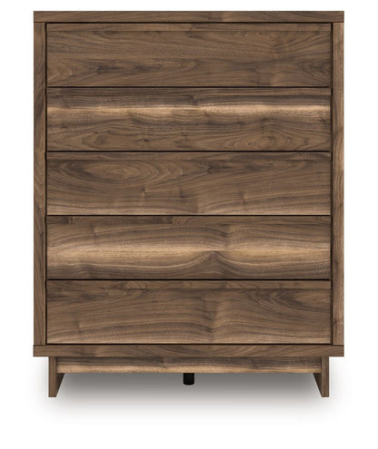 Chirason - Brown - Five Drawer Wide Chest - Hornell Furniture Outlet