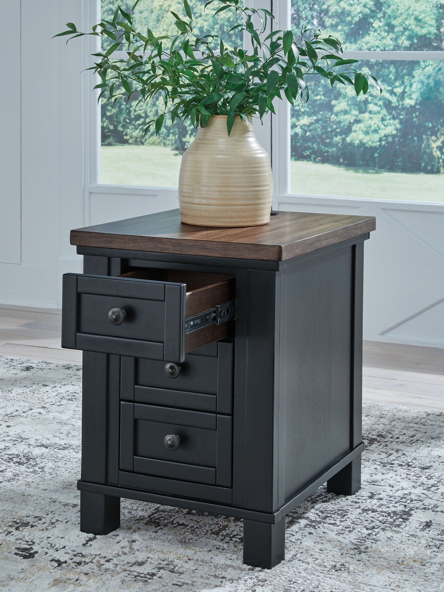 Wildenauer - Brown / Black - Chair Side End Table - Hornell Furniture Outlet