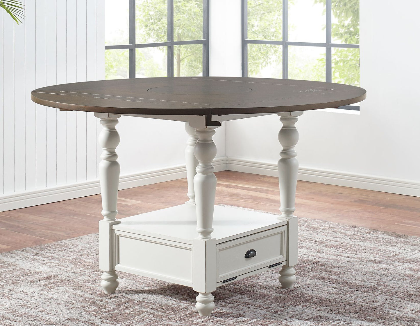 Joanna - Round Counter Height Table - Dark Brown - Hornell Furniture Outlet