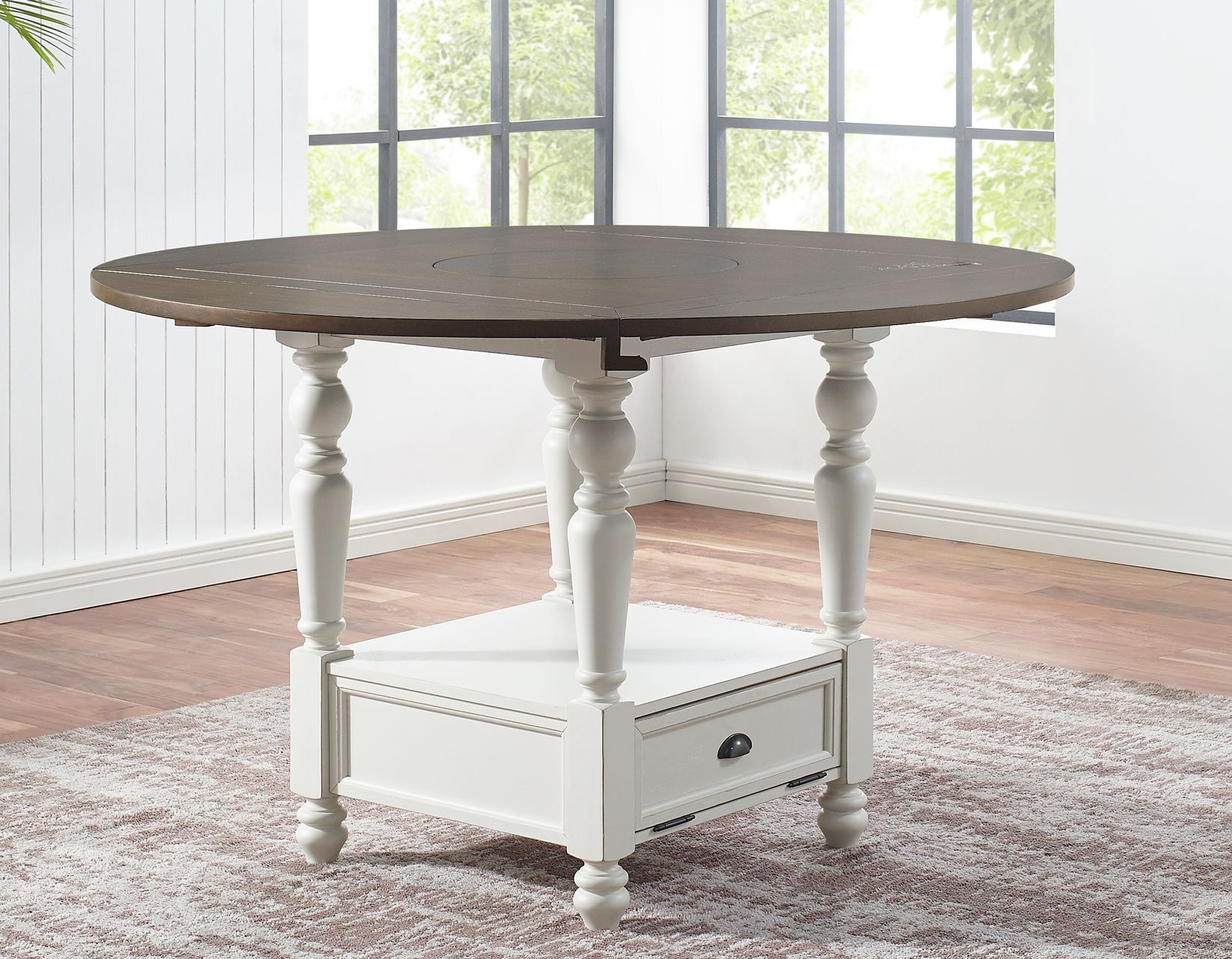 Joanna - Round Counter Height Table - Dark Brown - Hornell Furniture Outlet