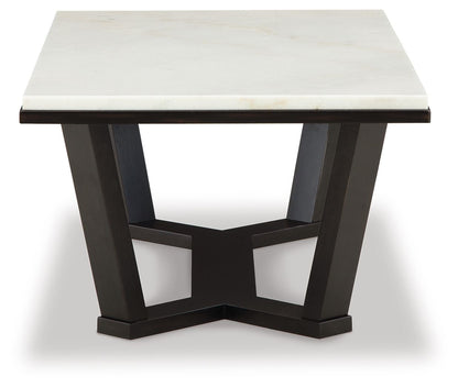 Fostead - White / Espresso - Rectangular Cocktail Table - Hornell Furniture Outlet