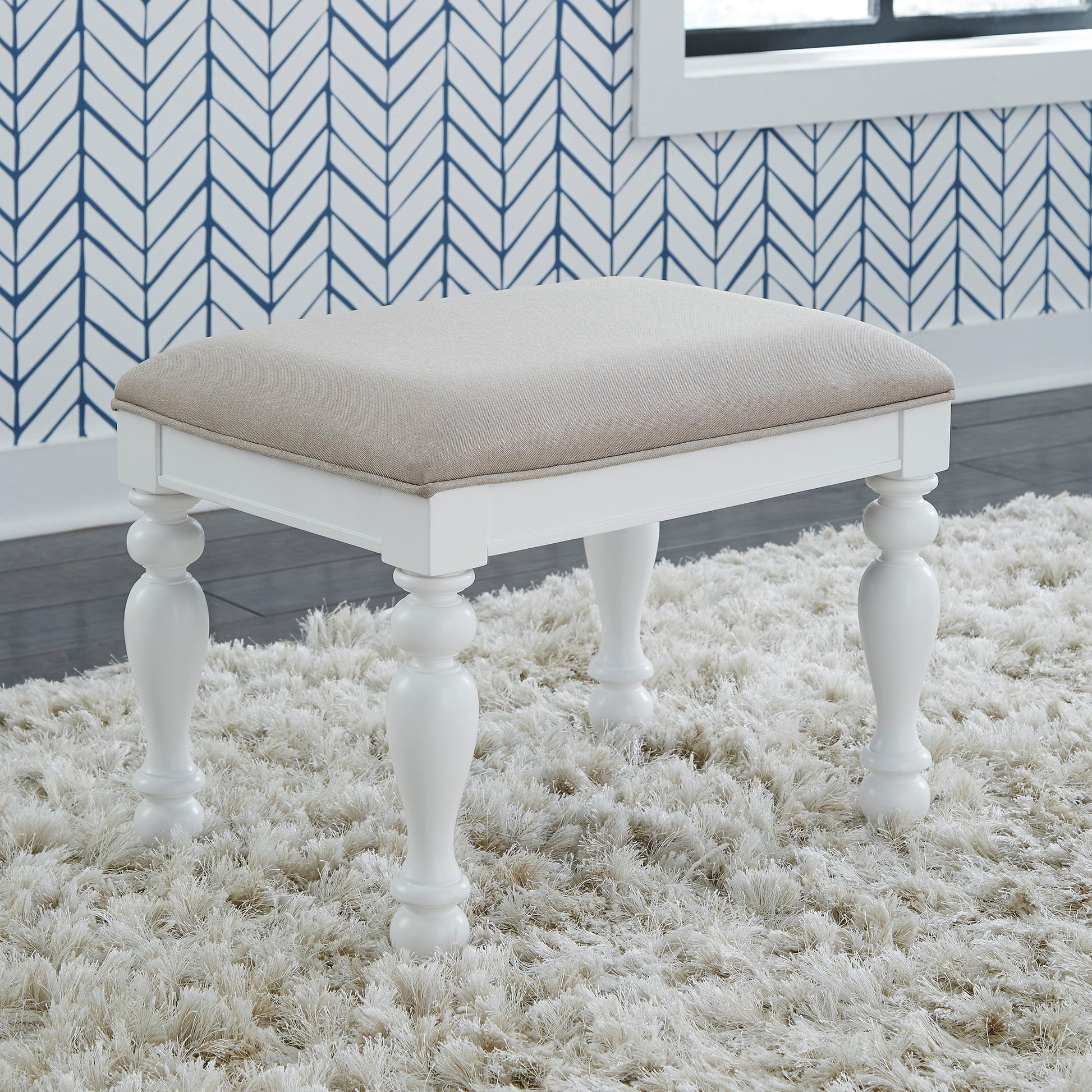 Summer House - Vanity Stool - White - Hornell Furniture Outlet