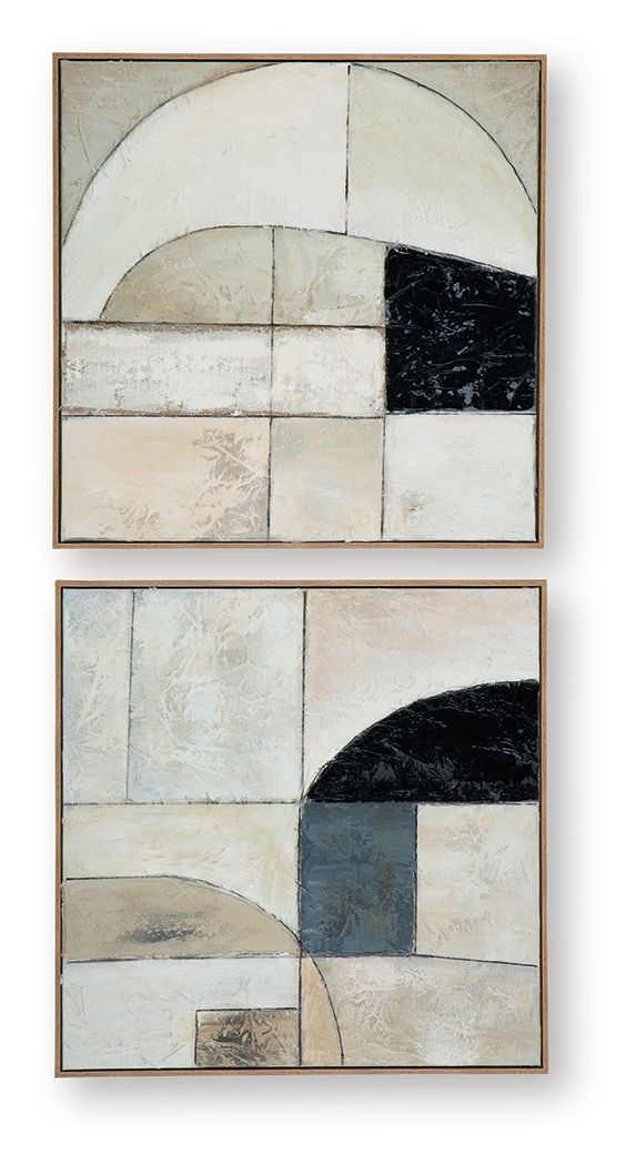Bexlen - Tan / Taupe / Black - Wall Art Set (Set of 2) - Hornell Furniture Outlet