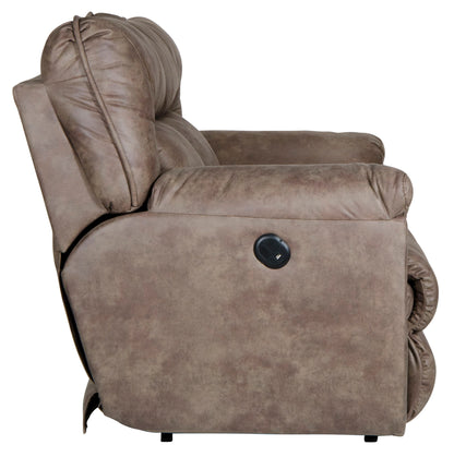 Hollins - Power Reclining Loveseat - Coffee - Hornell Furniture Outlet
