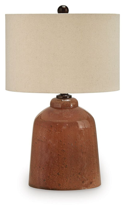 Aaleahya - Rust - Glass Table Lamp - Hornell Furniture Outlet