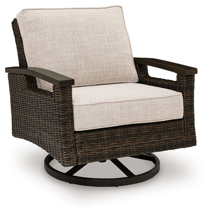 Monterey Point - Swivel Lounge Chair (Set of 2) - Dark Brown - Hornell Furniture Outlet