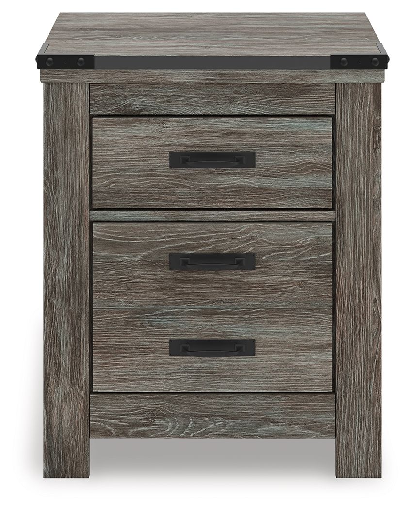 Frandern - Gray - Two Drawer Night Stand - Hornell Furniture Outlet