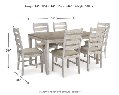Skempton - Dining Room Table Set (Set of 7) - White - Hornell Furniture Outlet