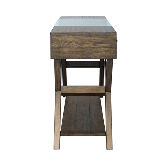Lennox - Drawer Sofa Table - Dark Brown - Hornell Furniture Outlet