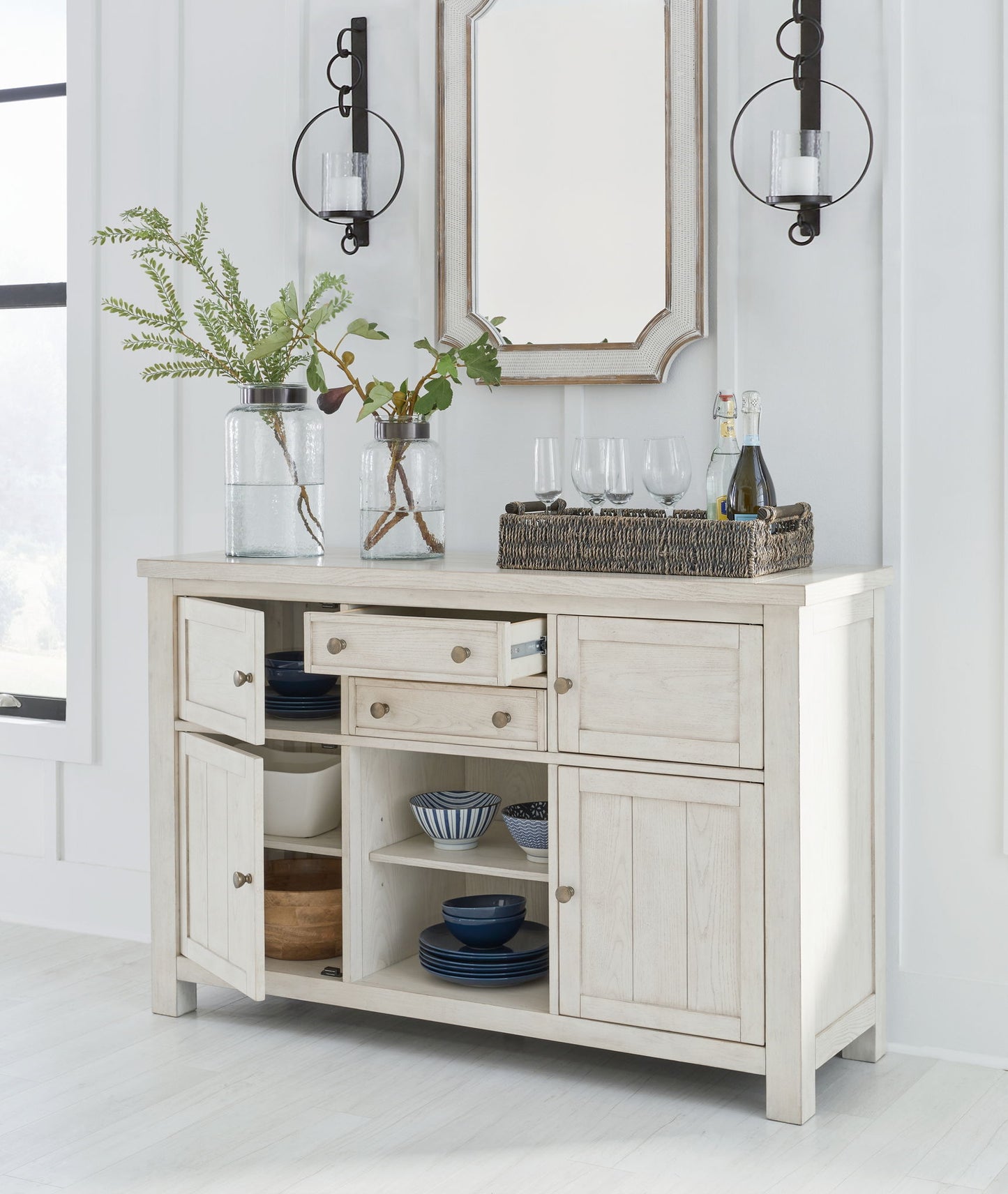 Robbinsdale - Antique White - Dining Room Server - Hornell Furniture Outlet
