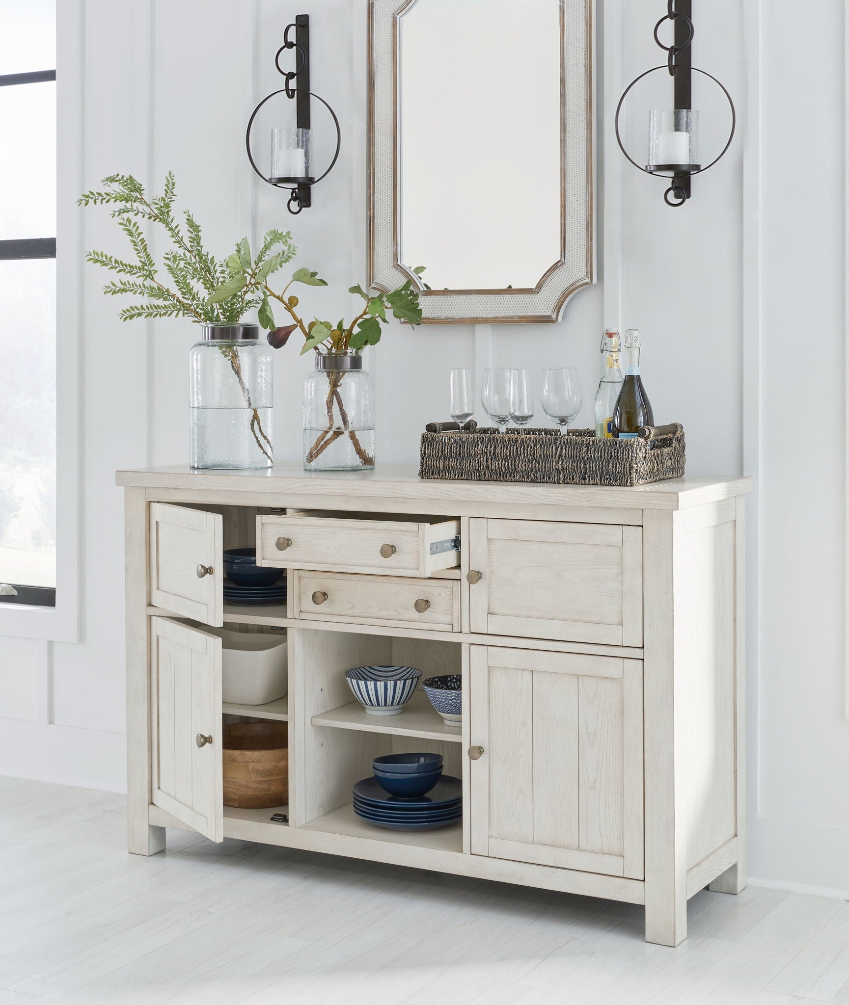 Robbinsdale - Antique White - Dining Room Server - Hornell Furniture Outlet
