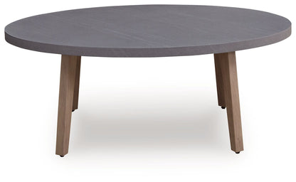 Harmony Headlands - Oval Cocktail Table - Natural / Gray - Hornell Furniture Outlet