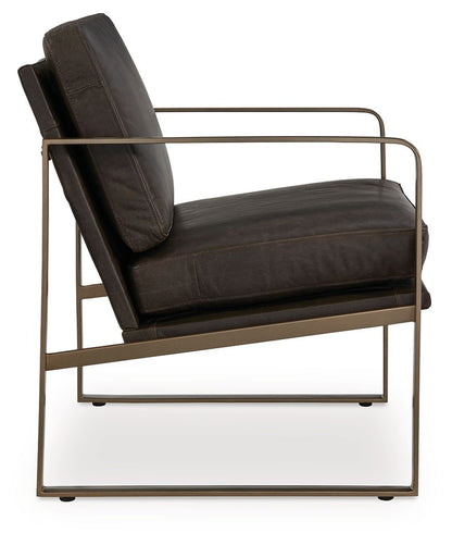 Bradett - Dark Brown / Gold Finish - Accent Chair - Hornell Furniture Outlet