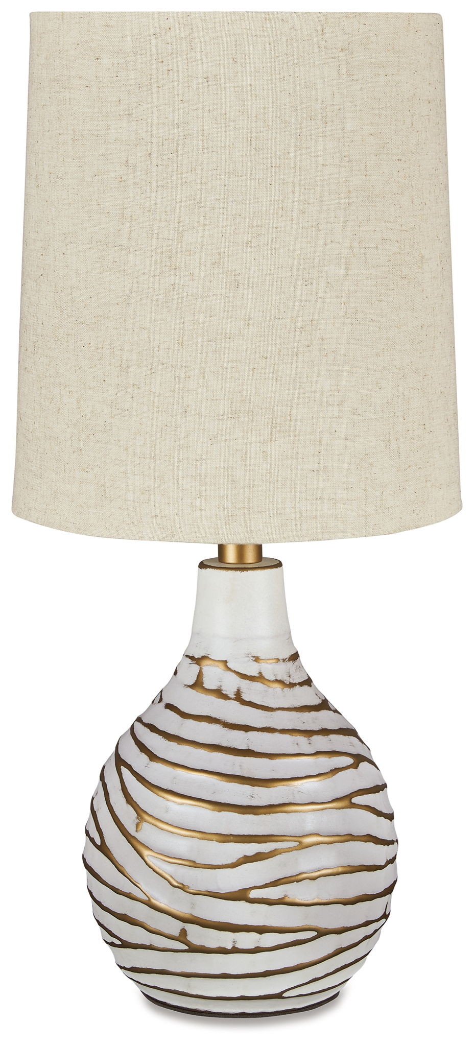 Aleela - Metal Table Lamp - White / Gold Finish - Hornell Furniture Outlet
