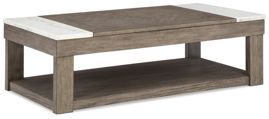 Loyaska - Grayish Brown / White - Lift Top Cocktail Table - Hornell Furniture Outlet