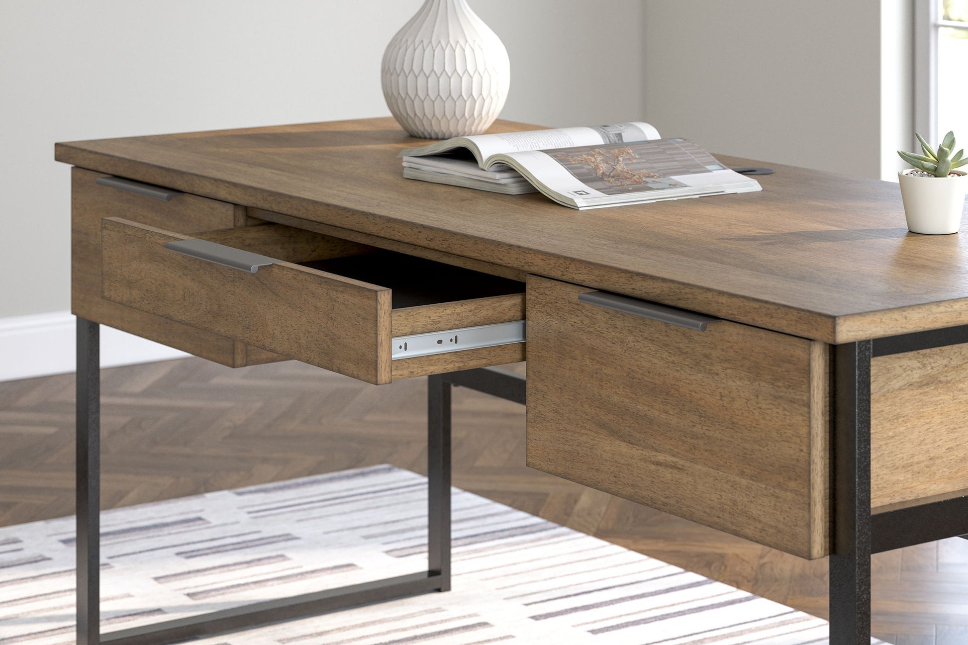 Montia - Light Brown - Home Office Desk - Hornell Furniture Outlet