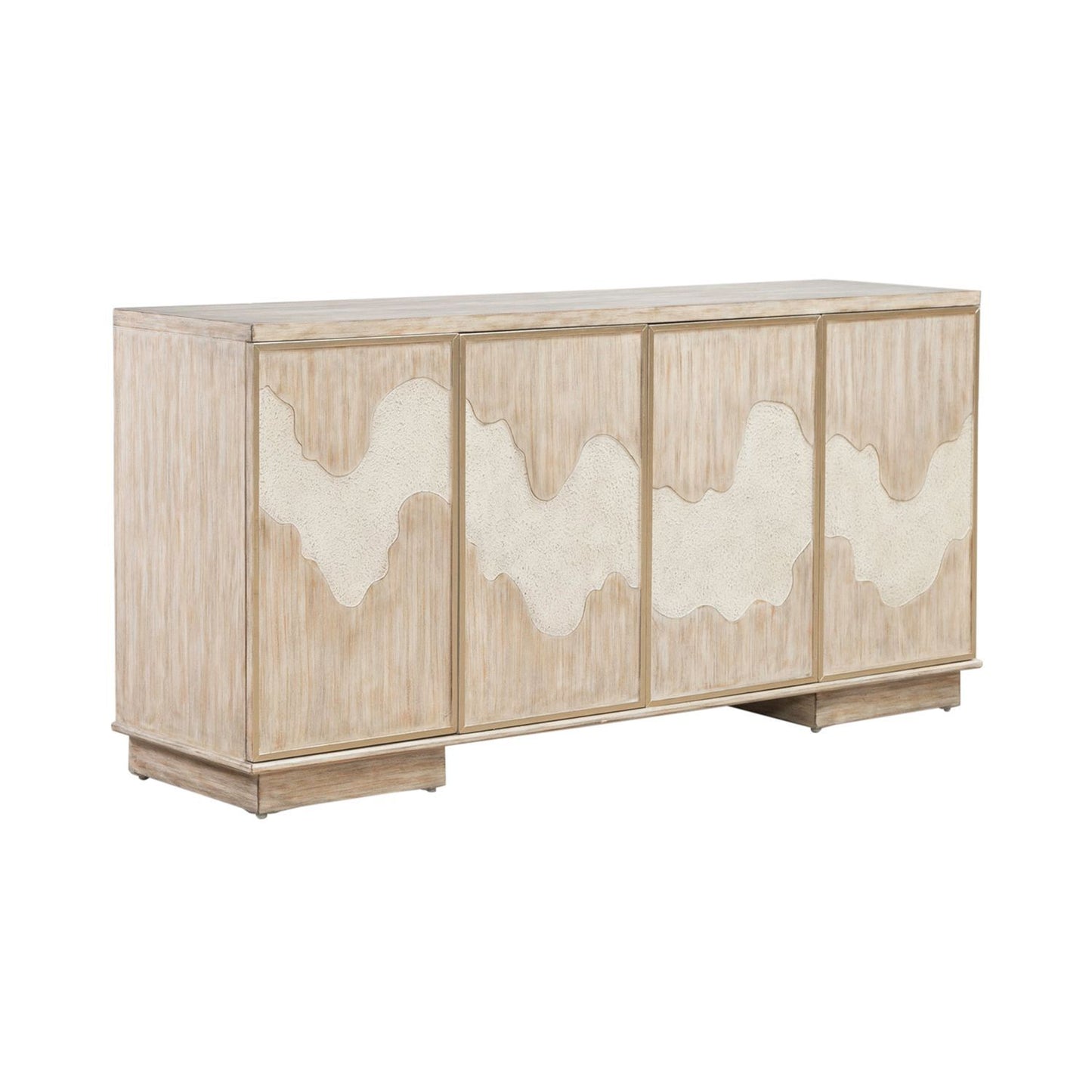 Terrace - 4 Door Accent Cabinet - Gray - Hornell Furniture Outlet