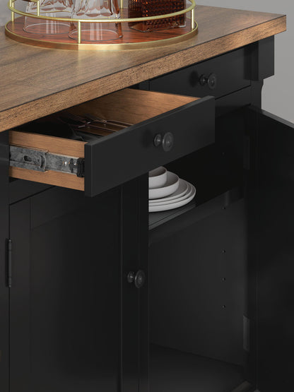 Wildenauer - Dining Room Buffet - Brown / Black - Hornell Furniture Outlet