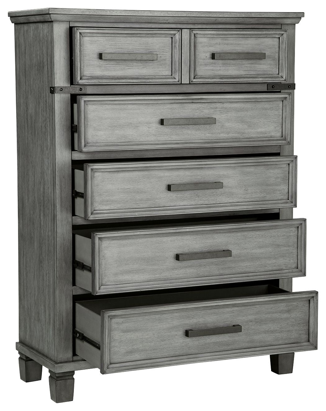 Russelyn - Gray - Five Drawer Chest - Hornell Furniture Outlet