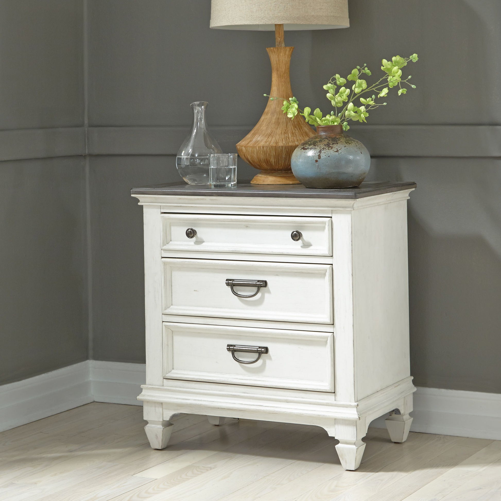 Allyson Park - Nightstand w/ Charging Station - Hornell Furniture Outlet