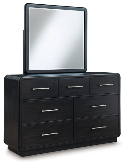 Rowanbeck - Black - Dresser And Mirror - Hornell Furniture Outlet
