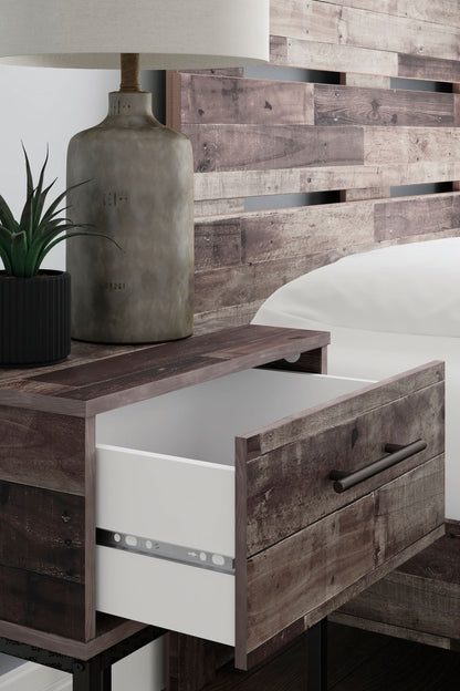 Neilsville - Black / Gray - One Drawer Night Stand - Hornell Furniture Outlet