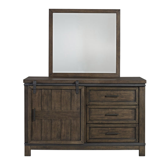 Thornwood Hills - 3 Drawers Dresser & Mirror - Dark Brown - Hornell Furniture Outlet