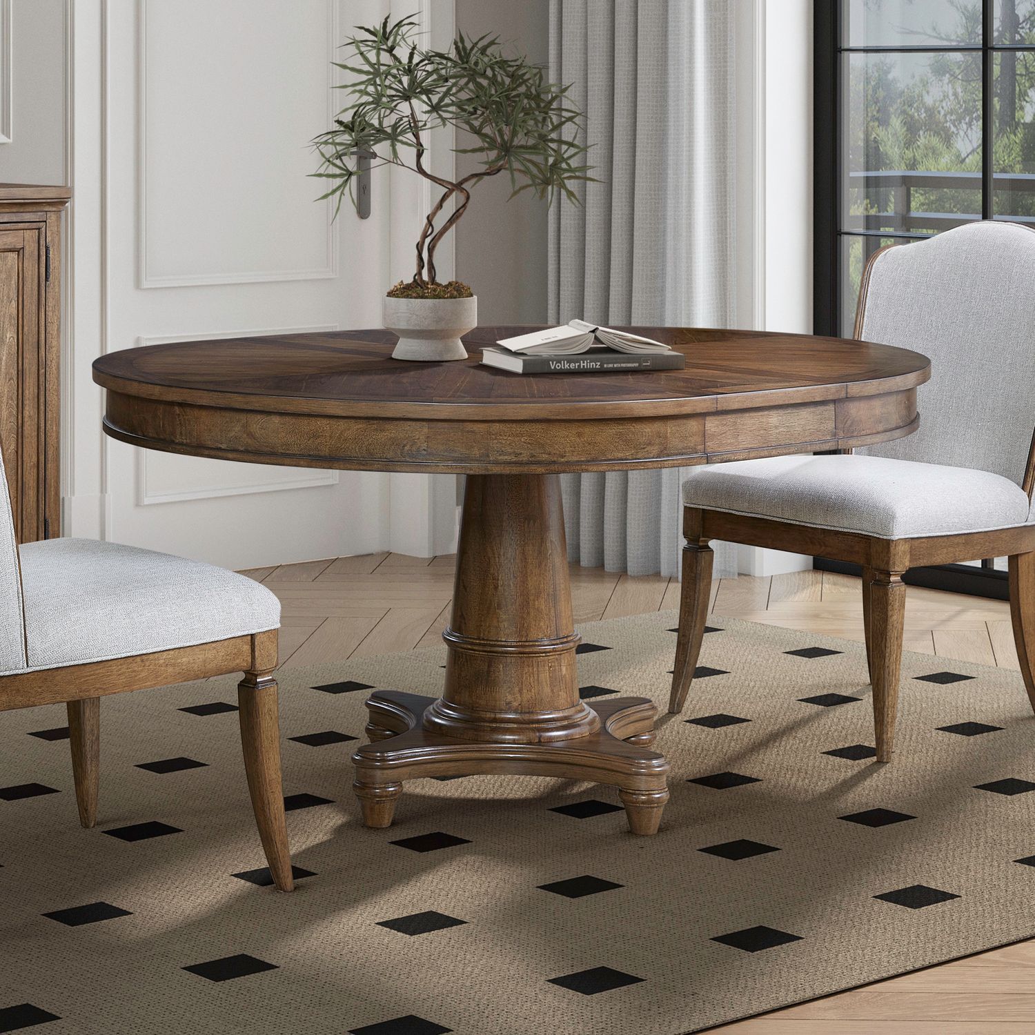 Harrison Heights - Pedestal Table Set - Sienna - Hornell Furniture Outlet