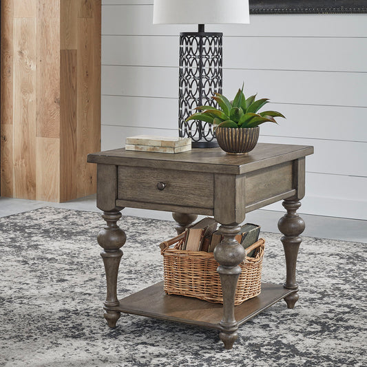 Americana Farmhouse - Drawer End Table - Light Brown - Hornell Furniture Outlet