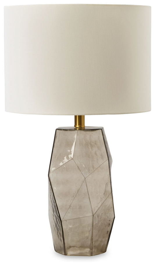 Taylow - Gray - Glass Table Lamp - Hornell Furniture Outlet
