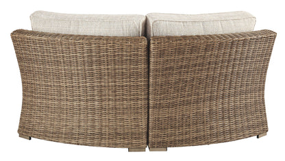 Beachcroft - Beige - Curved Corner Chair w/Cushion - Hornell Furniture Outlet