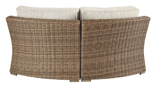 Beachcroft - Beige - Curved Corner Chair w/Cushion - Hornell Furniture Outlet