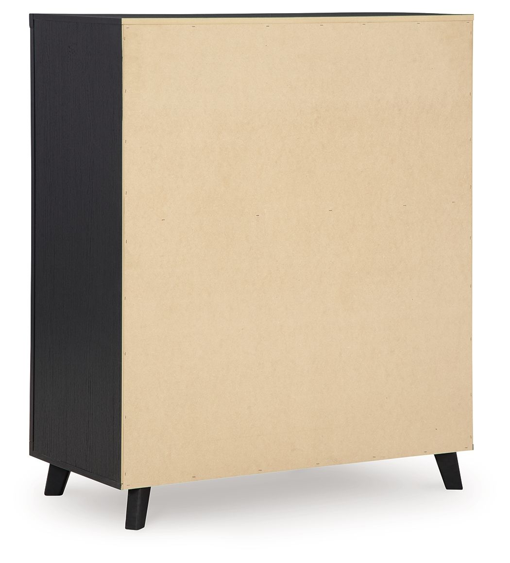 Danziar - Black - Five Drawer Wide Chest - Hornell Furniture Outlet
