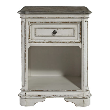 Magnolia Manor - 1 Drawer Nightstand - White - Hornell Furniture Outlet