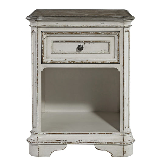 Magnolia Manor - 1 Drawer Nightstand - White - Hornell Furniture Outlet