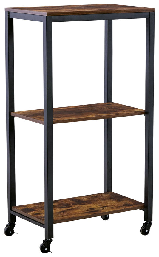 Bevinfield - Brown / Black - Bar Cart - Hornell Furniture Outlet